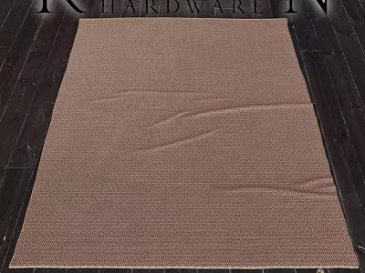 Square Brown Woven Carpet Classic Design for Dark Wooden Floor Living Room 3d model