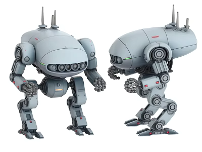 Detailed Smart Machines With Mechanical Structure Robotic Joints And Antennas 3d model