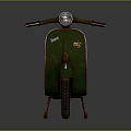 Vintage Green Scooter with Retro Design Black Seat Headlight and Metal Body
