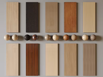 Assortment Of Wall Panels In Various Colors Textures With Knobs 3d model