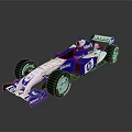 Blue And White Sauber Racing Car With Aerodynamic Design And Sponsor Logos