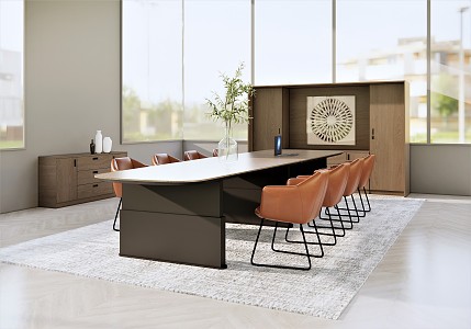 Modern Conference Table and Chair 3d model