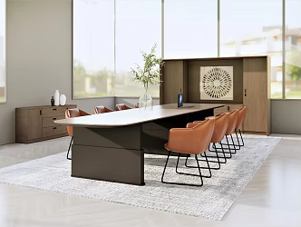Modern Conference Table and Chair 3d model
