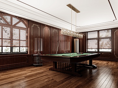 New Chinese-style Billiards Room Three-story Billiards Room Close-up model