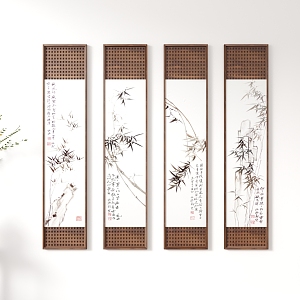 New Chinese Hanging Paintings 3d model