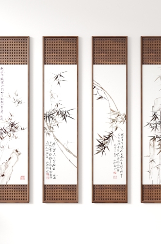 New Chinese Hanging Paintings 3d model