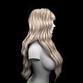 Female Game and Movie Character with Long Blonde Curly Hair Design