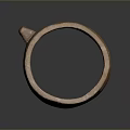 Brown Wooden Ring Sculpture With Carved Decorative Protrusion Handcrafted Design