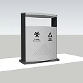 Public Facility Trash Sorting Recycling Bin With Waste Separation Signage Design