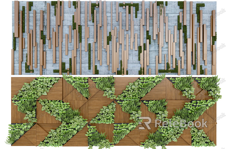 Modern Plant Wall Green Plant Wall Vertical Greening Green Plant Background Wall Greening Wall Green Plant Decoration model