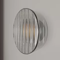 Modern Circular Striped Glass Wall Sconce With Warm Light For Interior Decoration