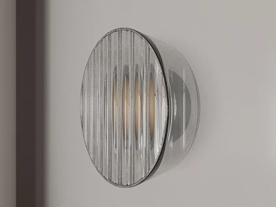 Modern Circular Striped Glass Wall Sconce With Warm Light For Interior Decoration 3d model