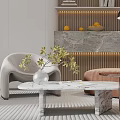 Modern Office Interior With Desks Bookshelves Sofa And Coffee Table