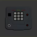Gray Industrial Computer Control Panel With Numeric Keypad Indicator Lights Buttons And Knob 3d model