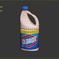 Clorox Concentrated Bleach Bottle With Blue Cap And White Plastic Container