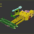 Military Weapons Transport Setup With Green Missiles Yellow Vehicle And White Rocket Projectile