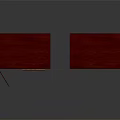 Elegant Red Wooden Desks With Drawers Cabinet And Golden Handles Classic Design