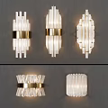 Modern Elegant Glass and Gold Wall Sconces with Decorative Lighting Design