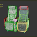 Modern Vehicle Seats Design With White And Blue Upholstery And Comfortable Armrests