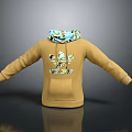 Warm Beige Hoodie With Colorful Graphic And Cozy Hooded Style