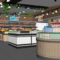 Spacious Supermarket Department Store With Well Organized Shelves And Various Product Displays