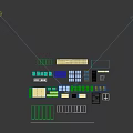 Logistics Facility Layout With Storage Structures Cargo Containers And Conveyor Systems
