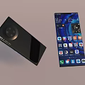 Modern Smartphone And Digital Device With App Icons On Screen Interface 3d model