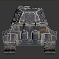 Highly Detailed 3D Military Tank With Shiny Metallic Texture And Long Cannon Tracks