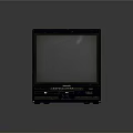Vintage Retro Television With Dark Colored Body CRT Screen And Side Stickers Design
