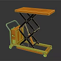 Orange Hydraulic Lift Platform Cart With Sturdy Metal Frame And Wheels