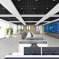 modern monitoring room office command center 3d model