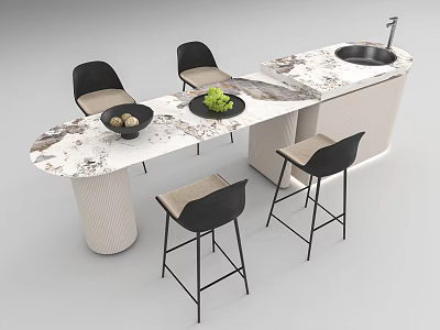 Modern Bar Chair Combination Bar Chair Combination 3d model