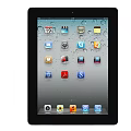 Black Frame Tablet Display With App Icons And Water Droplets On Gray Background