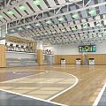 Basketball Hall Basketball Court Indoor Basketball Court 3d model