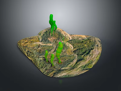 algae prehistoric biological fossils paleontology geological period realistic 3d model