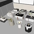 Bed End Stool Combination Sofa Bench Sofa Stool 3d model