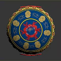Decorative Spherical Device With Colorful Patterns Happy Text And Square Base Display Screen