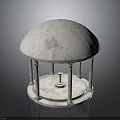 Classic White Stone Dome Gazebo Structure With Circular Base And Columns 3d model