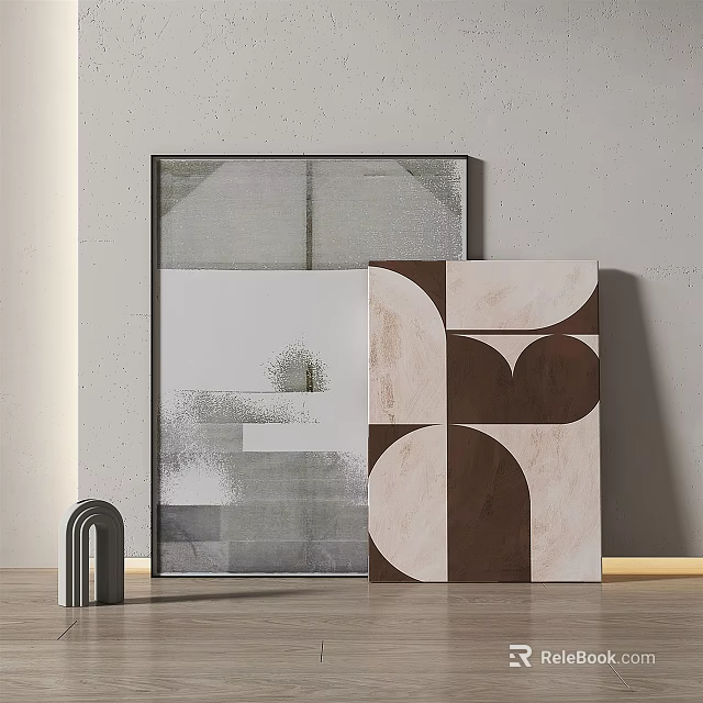 Modern Abstract Geometric Art With Arched Decor For Wall Design 3d model