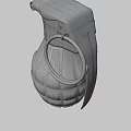 Hand Grenade With Metal Body Yellow Markings And Safety Pin Design