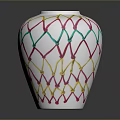 Decorative White Vase with Colorful Braided Pattern for Home Living Essentials