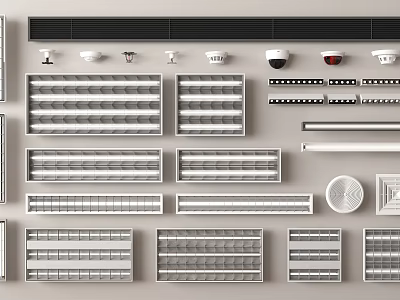 Modern Grille Lights Featuring Various Designs and Shapes for Indoor Ceiling Lighting 3d model