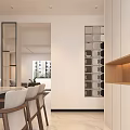 Modern Minimalist Living And Dining Room With TV Stand Sofa Round Coffee Table And Piano