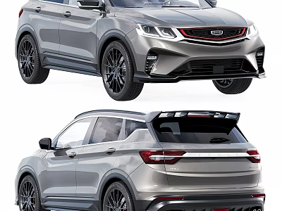 Silver SUV Car With Black Wheels And Rear Design Features 3d model