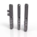 Three Durable Black Metal Sliding Equipment Parts For Industrial Applications