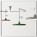 Modern Pendant Lights With Red Green Silver Disc Shapes And Minimalist Hanging Design