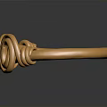 Golden Metallic Bangle With Circular Design And Spiral Decorations For Daily Accessory