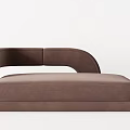 Modern Velvet Chaise Lounge With Curved Back In Brown And Olive Green Hues