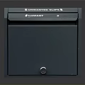 Dark Blue Mailbox With Unwanted Supplies Text And Secure Lock Design