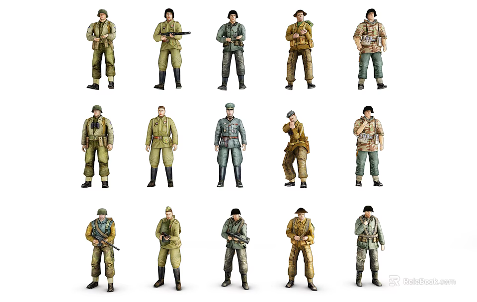 Action Game And Movie Character Figure Models With Different Outfits And Poses 3d model 